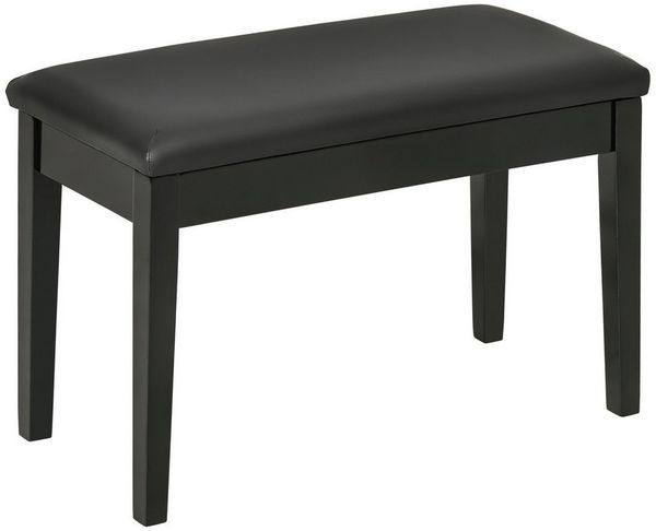 MC Star Klavierbank höhenverstellbar mit Stauraum, Pianobank mit Lederkissen (in Schwarz, 75x35x49 cm, ideal für Musiker)