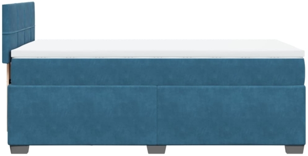 vidaXL Boxspringbett mit Matratze Blau 100x200 cm Samt 3288538 Bild 6