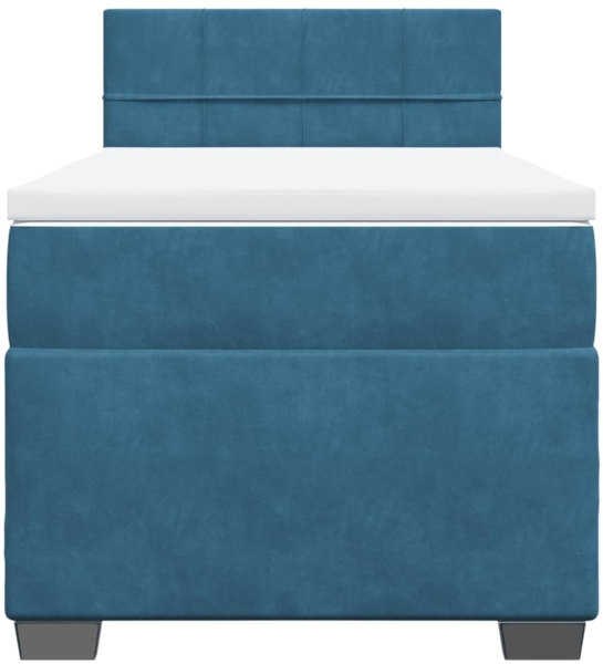 vidaXL Boxspringbett mit Matratze Blau 100x200 cm Samt 3288538 Bild 5
