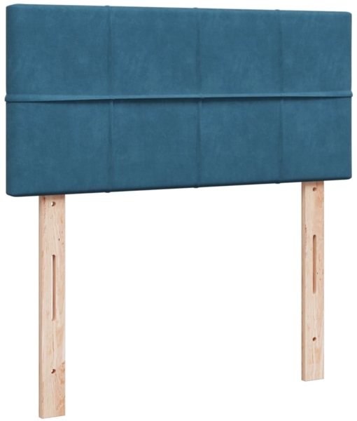 vidaXL Boxspringbett mit Matratze Blau 100x200 cm Samt 3288538 Bild 8