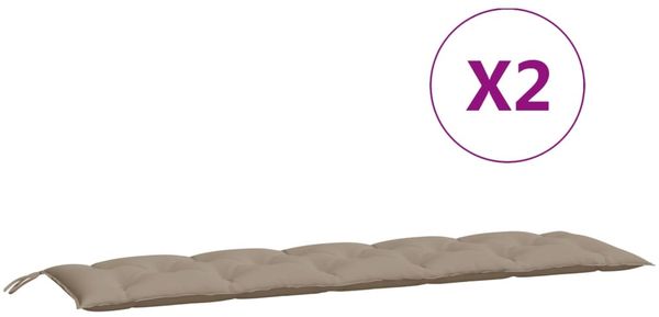 vidaXL Gartenbank-Auflagen 2 Stk. Taupe 180x50x7 cm Oxford-Gewebe 361724 Bild 5