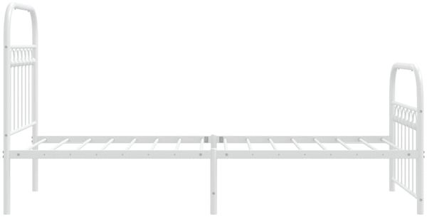 vidaXL Bettgestell mit Kopf- und Fußteil Metall Weiß 75x190 cm 376657 Bild 5
