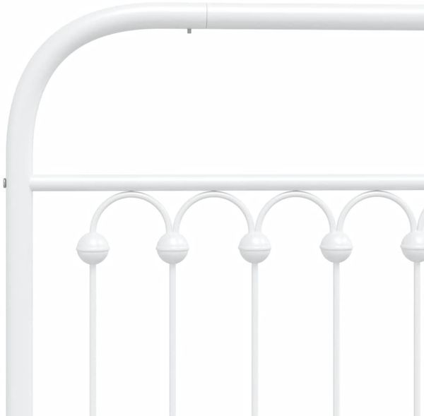 vidaXL Bettgestell mit Kopf- und Fußteil Metall Weiß 75x190 cm 376657 Bild 7
