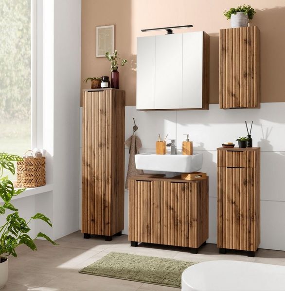 welltime Midischrank Trento, verschiedene Ausführungen und Farben Badmöbel, Breite 30 cm, 1 Tür, Made in Germany