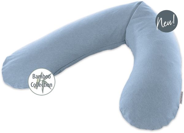 Theraline Das Original Stillkissen inkl. Bezug Melange blau-grau (Bamboo Collection)