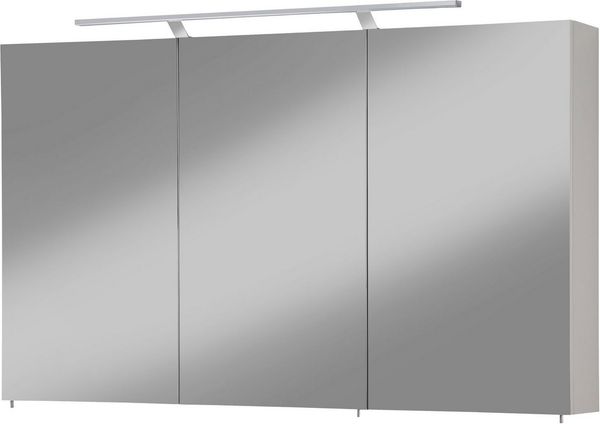 welltime Spiegelschrank Torino made in Germany Breite 120 cm, 3-türig, LED-Beleuchtung, Schalter-/Steckdosenbox