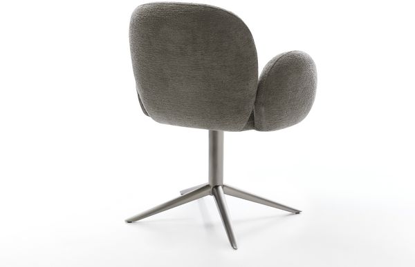 Drehstuhl Nube-Flex mit Armlehnen Bouclé Soft Schlamm Fußkreuz Graphit 360° drehbar Wippfunktion Taschenfederkern Bild 5