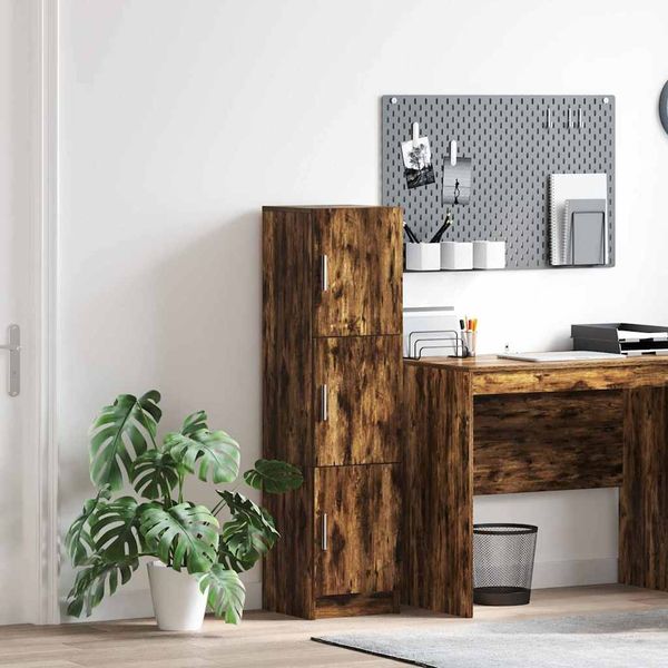 Highboard, BuffetSchrank, Büroschrank Geräucherte Eiche 31,5 x 32 x 122,5 cm