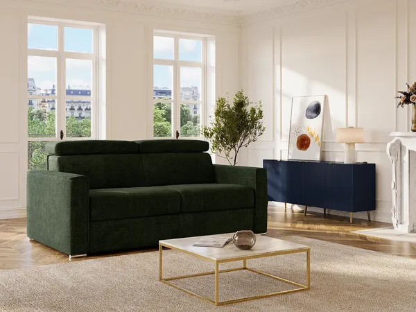 Vente-unique - VIZIR Sofa Stoff Grün - B 223 cm94 cm x H 110 cm95 cm x L 196 cm