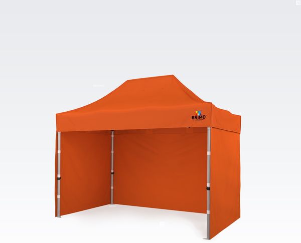 Profi-Faltpavillon sturmfest 2x3m ALU EXCLUSIVE (3 Wände) - mit 3 Wänden - Orange