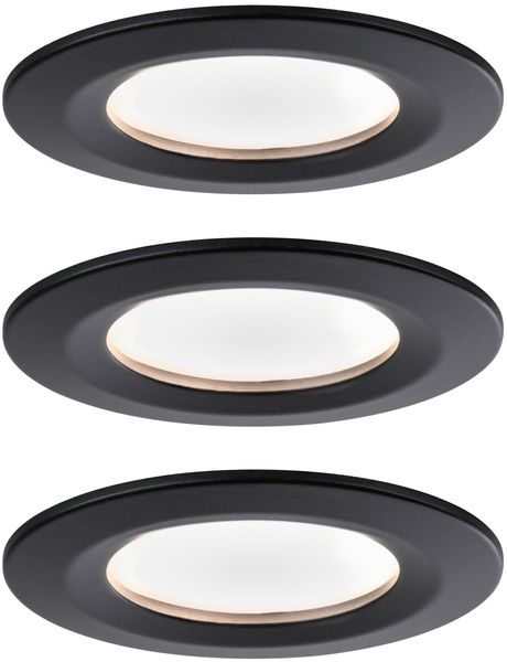 Paulmann No. 94473 LED Einbauleuchte Nova rund 3x6,5W schwarz IP44