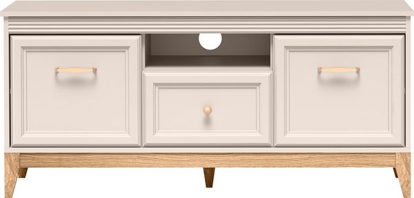 AX LIVING TV Lowboard Nymphen Cashmere 1 Schublade 2 Türen MDF Eiche Beine