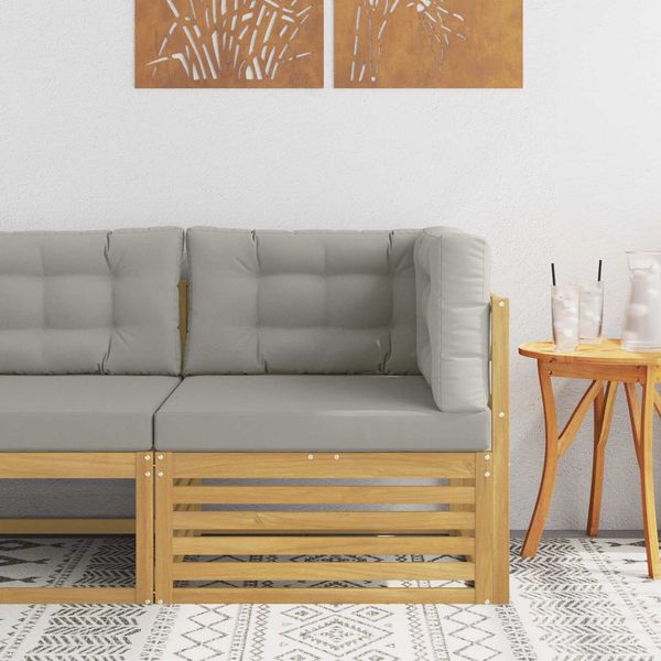 vidaXL Outdoor Ecksofa Massivholz Akazie Weiß 901573