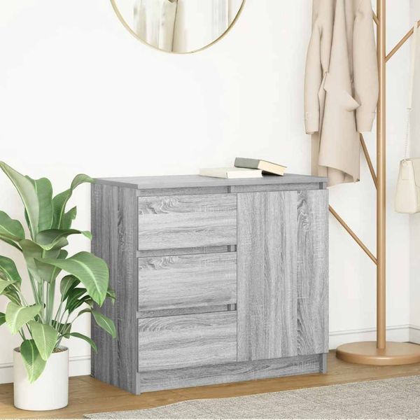 vidaXL Sideboard mit Schublade Grau Sonoma 71x35x65 cm Holzwerkstoff 861576