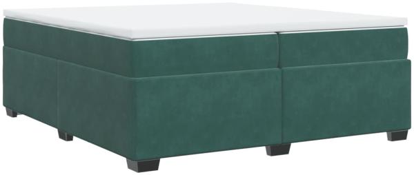 vidaXL Boxspringbett mit Matratze Dunkelgrün 200x200 cm Samt 3285308