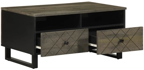 vidaXL Couchtisch Schwarz 80x54x40 cm Massivholz Mango 4017697