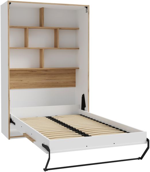 Schrankbett >SMARTROOM< in Weiss/ Catania Eiche Dekor - 137,4x215x57,4cm (BxHxT) Bild 3