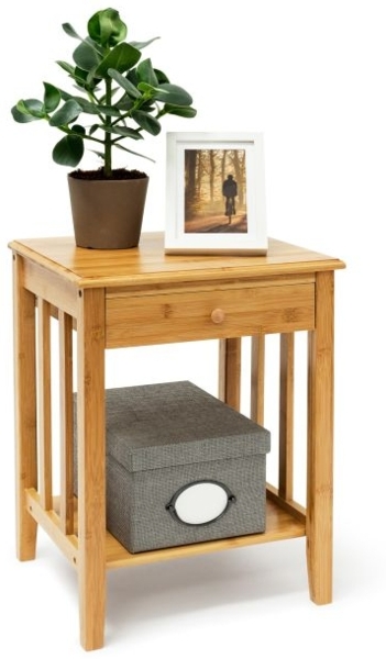 Bambus Beistelltisch mit Schublade