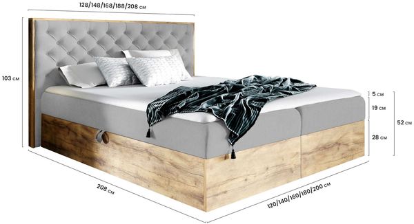 99rooms Galaxy Boxspringbett 140x200 cm Velours MONOLITH Dunkelblau Bild 3