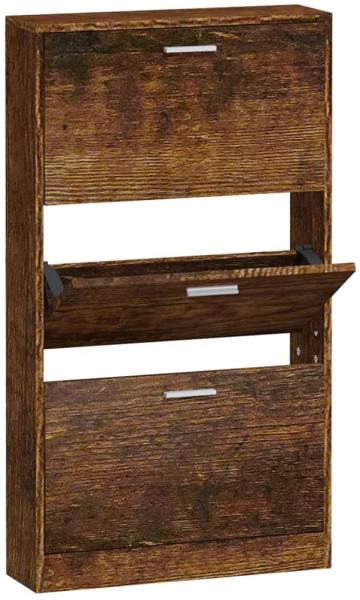 vidaXL Schuhschrank Räuchereiche 59x17x108 cm Holzwerkstoff 342531