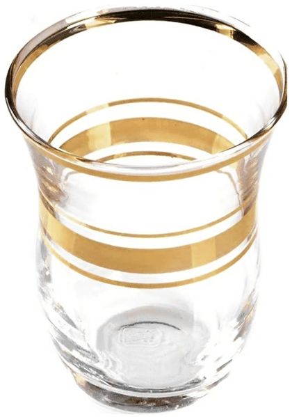 Pasabahce 6er Teegläser Set mit edlem Gold-Design - 95 ml