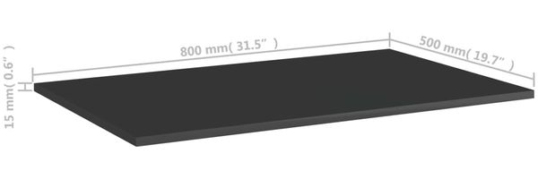 vidaXL Bücherregal-Bretter 8 Stk. Hochglanz-Schwarz 80x50x1,5 cm 805359 Bild 5