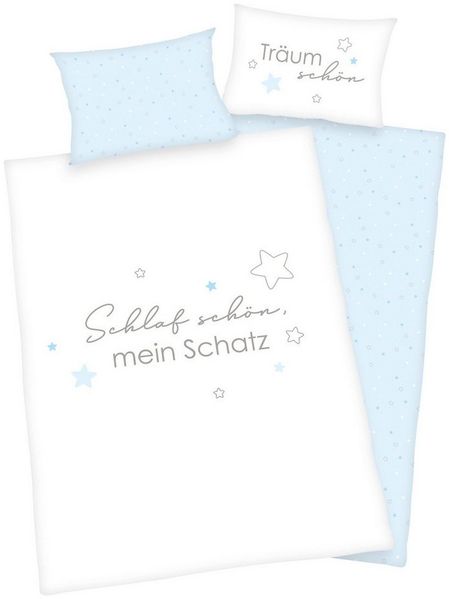 Baby Best Babybettwäsche Kleiner Schatz, Renforcé (Bio-Baumwolle), mit liebevollem Motiv und Schriftzug