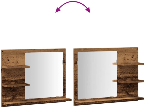 vidaXL Badspiegel mit Ablagen Artisan-Eiche 60x10,5x45 cm 856256 Bild 6