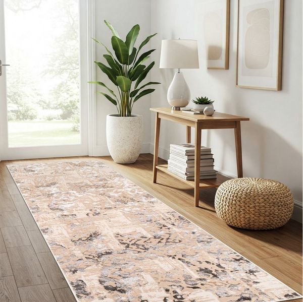 Tapiso Läufer CRYSTAL, rechteckig, Höhe: 8 mm, Langer Korridor-Läufer Schimmereffekt, pflegeleicht, Flur Schlafzimmer