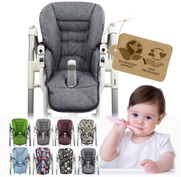 BambiniWelt by Rafael K. Hochstuhlauflage Ersatzbezug Sitzkissen kompatibel mit PEG PEREGO Prima Pappa Diner, für Kinderhochstuhl