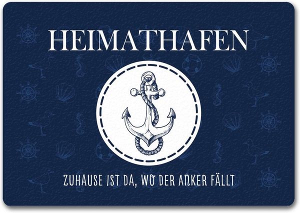 speecheese Fußmatte Heimathafen Zuhause ist da wo der Anker fällt Fußmatte in 35x50 cm