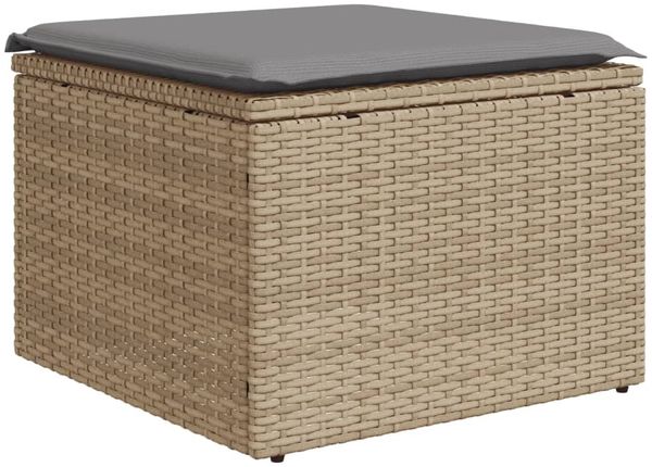 vidaXL 9-tlg. Garten-Sofagarnitur mit Kissen Beige Poly Rattan 3226402 Bild 5