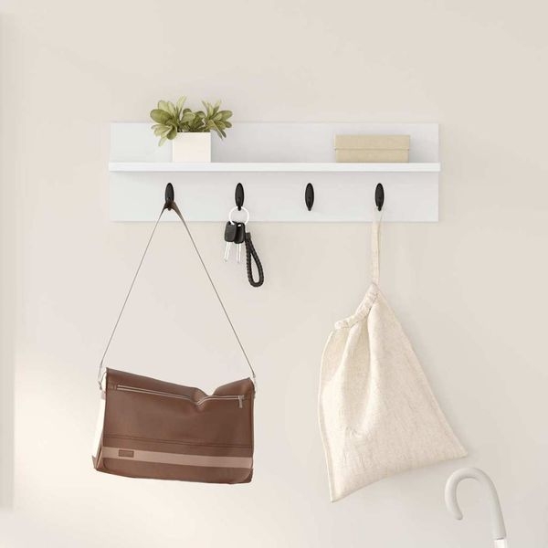 vidaXL Wandmontierter nachttisch Weiß 60 x 10,5 x 18 cm Holzwerkstoff 874387