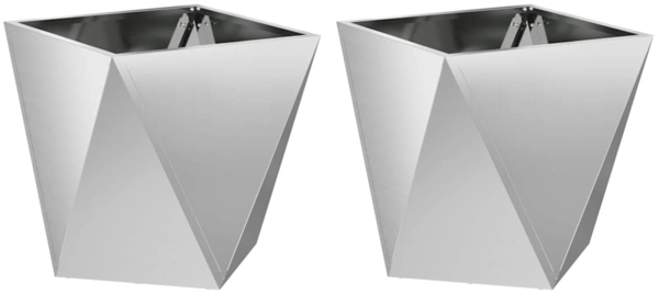 vidaXL Pflanzkübel 2 pcs Silber 50 x 50 x 50 cm Verzinkter Stahl 883847