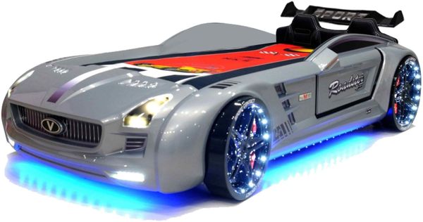 Autobett Kinderbett "Rio Roadster" LED Sound Sportsitze Lattenrost Spoiler 90x190 cm