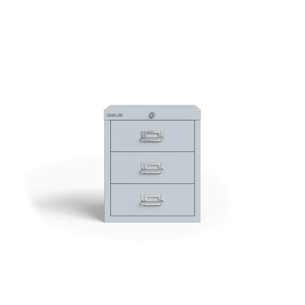 Bisley MultiDrawer™, 12er Serie, abschließbar, 3 Schubladen à H 87 mm, DIN A4, Farbe: lichtgrau