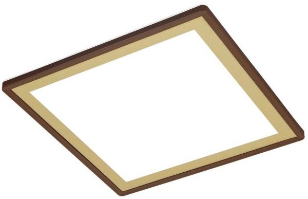 BRILONER Leuchten - LED Deckenlampe mit Backlighteffekt, Slim LED Deckenleuchte, Ultra Flach, tralweißes Licht, 293x293x28 mm, Braun-Gold, 7457-417