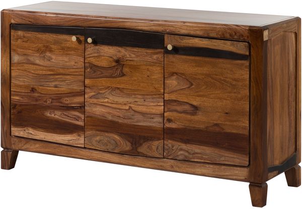 Sideboard Sheesham 140x45x80 dunkelbraun lackiert ANCONA #221