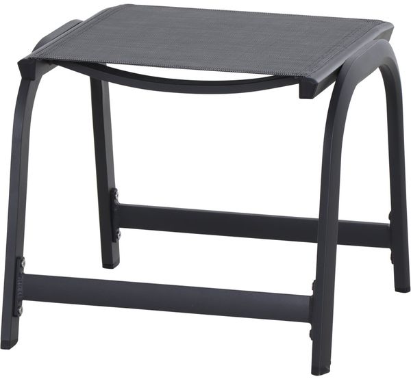 Siena Garden Tesoro Hocker – Aluminium & Ranotex in silber schwarz (M29540)