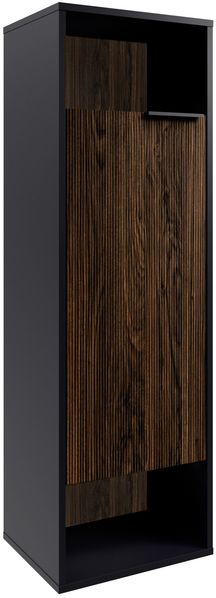 FACKELMANN B.PARIS Midischrank 40 cm breit, Braun Dunkel/Schwarz, Türanschlag links