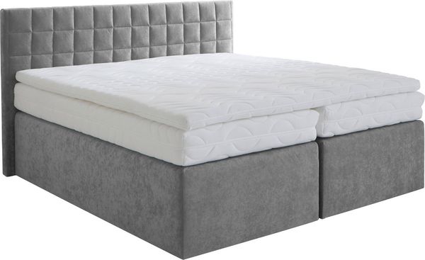 Westfalia Schlafkomfort Boxspringbett Dublin, wahlweise mit Topper in verschiedenen Härtegraden erhältlich, mit schöner Kopfteilversteppung Bild 2
