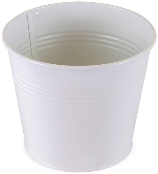 matches21 HOME & HOBBY Blumentopf Blumentopf aus Metall in weiß 24 x 21cm (1 St)