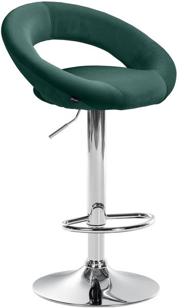 Barhocker MEKIM - Samt Grün 53x47x80 cm Silber | Barstuhl Höhenverstellbar Mit Lehne Drehbar Tresenhocker Tresenstuhl Kneipenhocker Kneipenstuhl