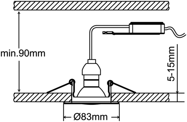 Einbauleuchte, JURA, 1 x GU10/15W-LED, schwenkbar AM-Ø 83 Bild 6