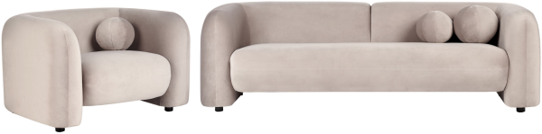 4-Sitzer Sofa Set Samtstoff taupe LEIREN