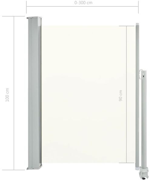 vidaXL Ausziehbare Seitenmarkise 100 x 300 cm Creme 45185 Bild 8
