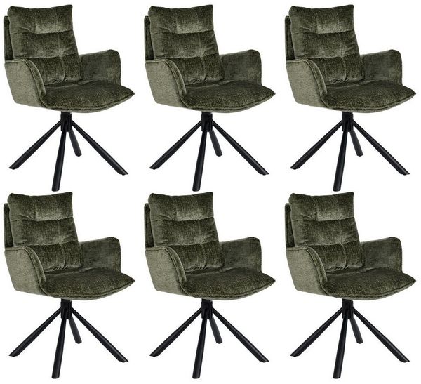 Duhome Esszimmerstuhl (8610A), 360° drehbar, Automatische Rückstellfunktion, Chenille-Stoff