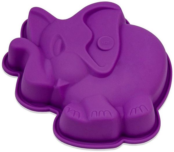 wisefood Silikonform Silikonform Elefant - lila 15 x 14 x 3 cm - 1 Form, (1-tlg)
