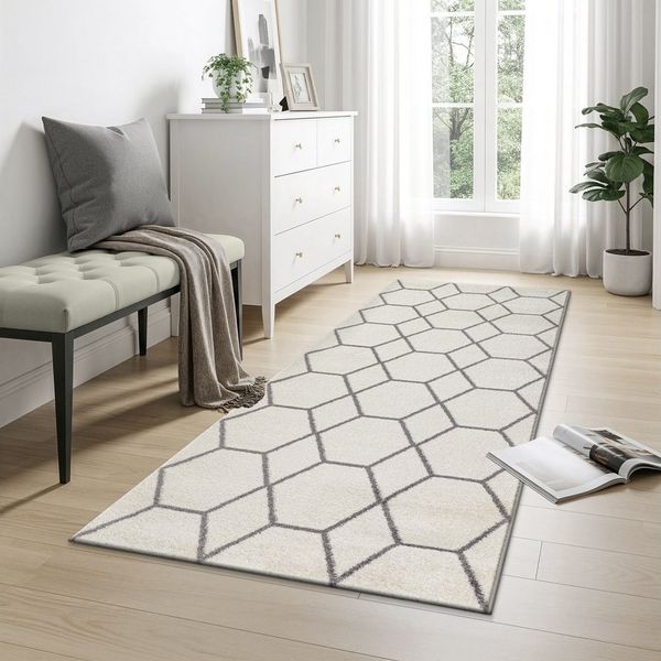Sanat Teppich Trellis, rechteckig, Höhe: 10 mm, Kurzflor, skandi, boho, auch als Läufer und in rund