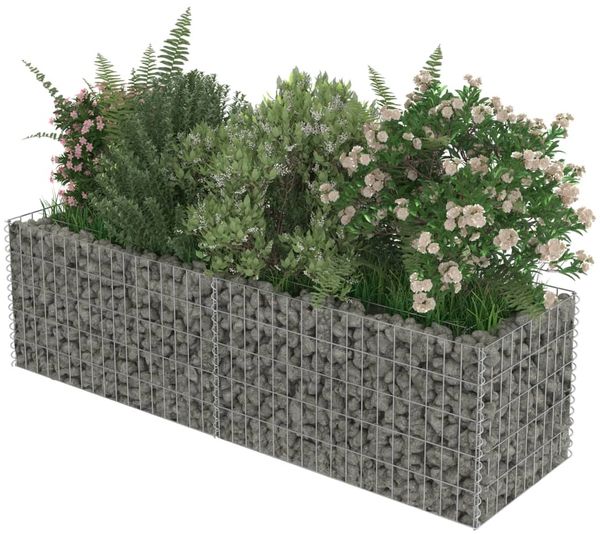 vidaXL Gabionen-Hochbeet Verzinkter Stahl 180×50×50 cm 143559 Bild 4